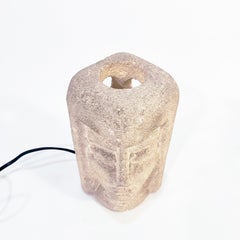 Hand-crafted stone table lamp by the sculptor Albert Tormos, France, 1970s