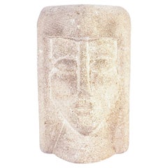 Hand-crafted stone table lamp by the sculptor Albert Tormos, France, 1970s