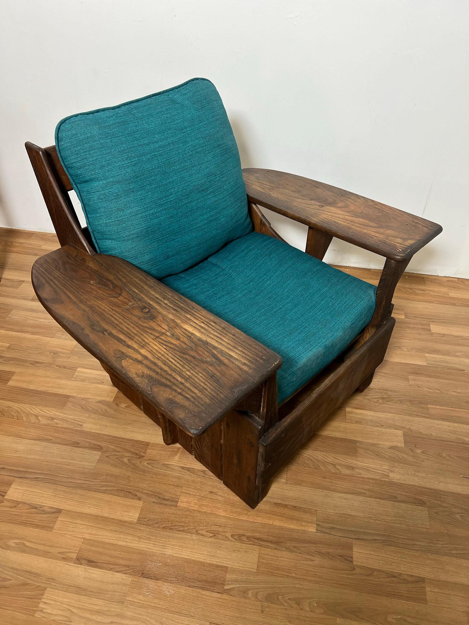 Hand Crafted Studio Made Paddle Arm Club Chair in Oak Circa Early 20th Century 5