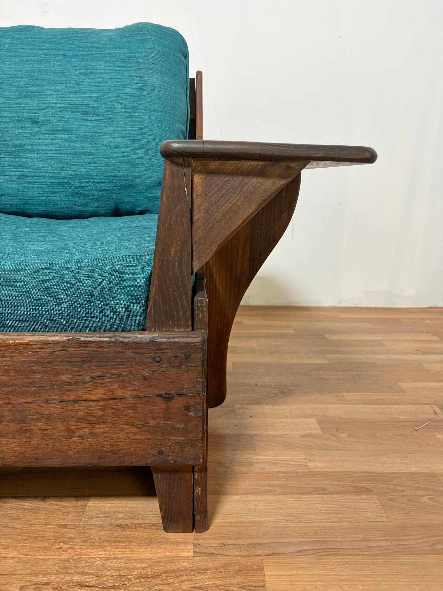 Hand Crafted Studio Made Paddle Arm Club Chair in Oak Circa Early 20th Century 8