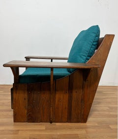 Hand Crafted Studio Made Paddle Arm Club Chair in Oak Circa Early 20th Century