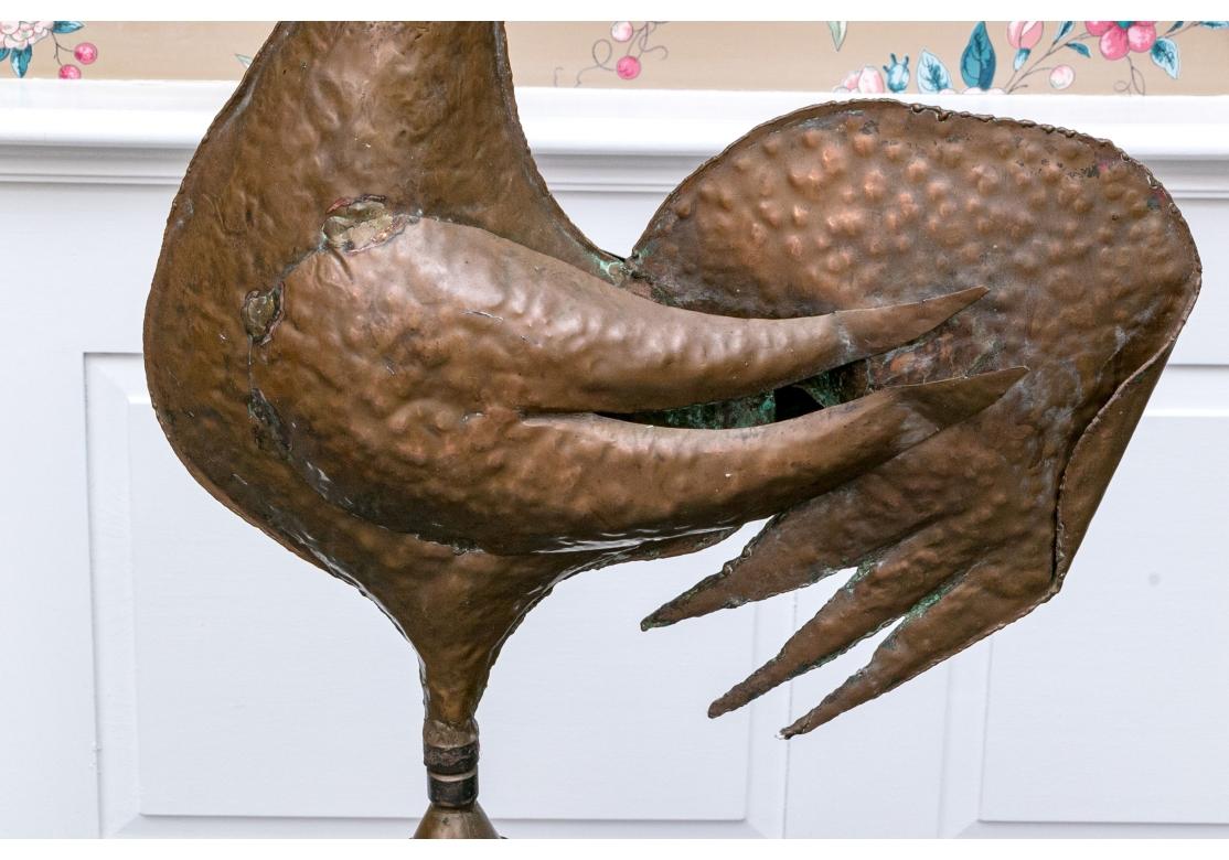 Hand Crafted Styized Kupfer Hahn Weathervane auf Basis im Angebot 5