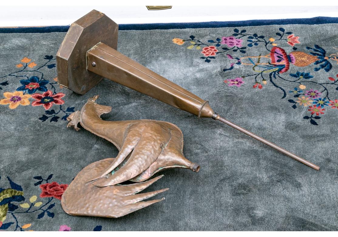 Hand Crafted Styized Kupfer Hahn Weathervane auf Basis im Angebot 6