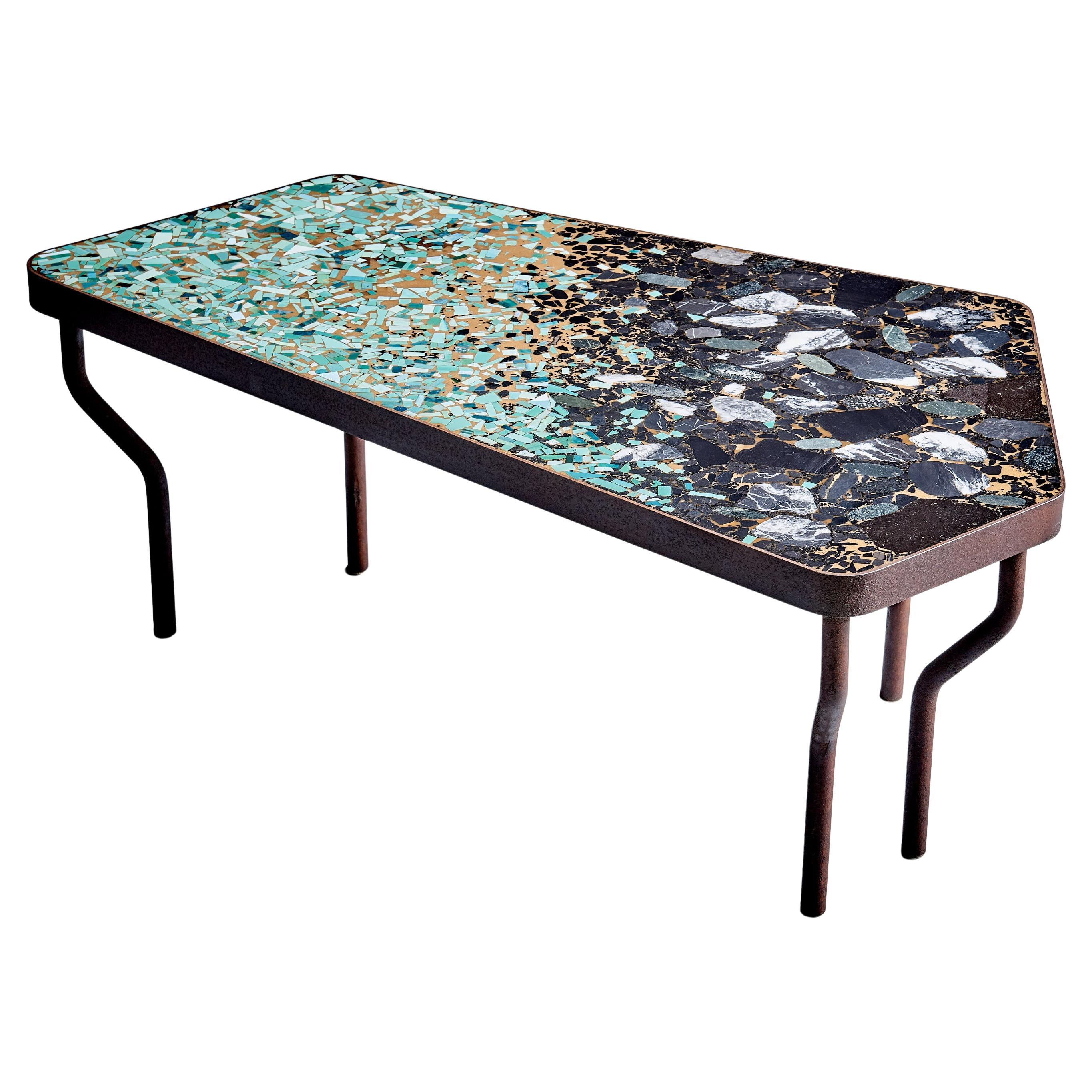 Hand-crafted Terrazzo Coffee Table "Prince-Clint" by Felix Muhrhofer, Austria For Sale