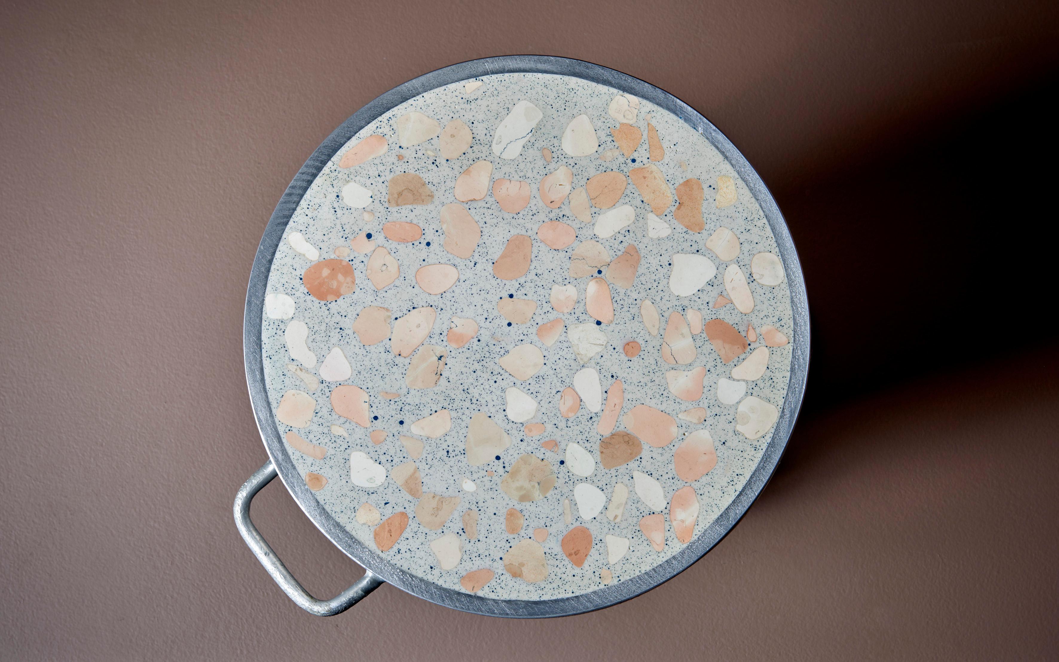 Austrian Handcrafted Terrazzo Side Table 