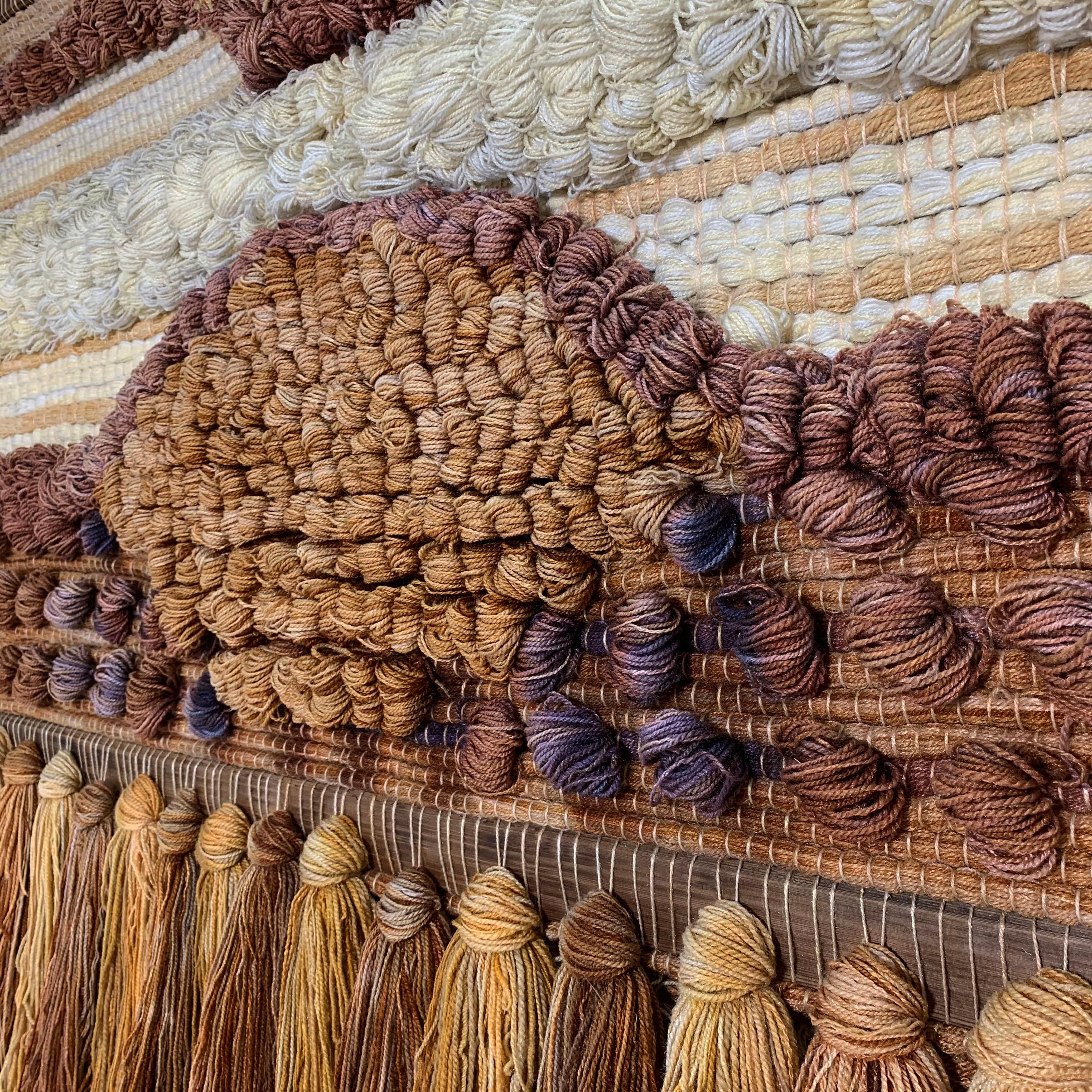 American Handcrafted Textile Wall Hanging Weaving, circa 1970s