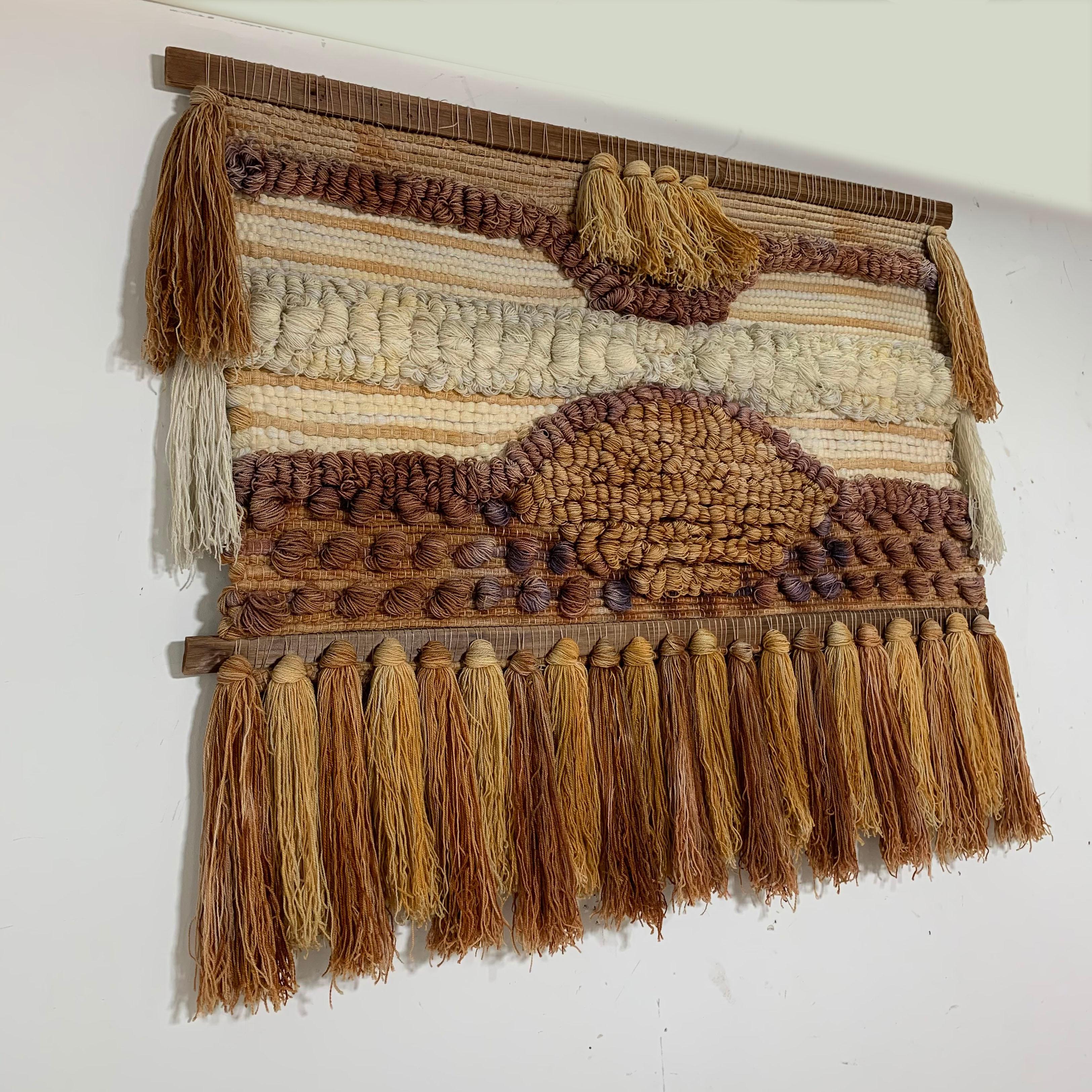 Handcrafted Textile Wall Hanging Weaving, circa 1970s 2
