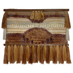 Retro Handcrafted Textile Wall Hanging Weaving, circa 1970s
