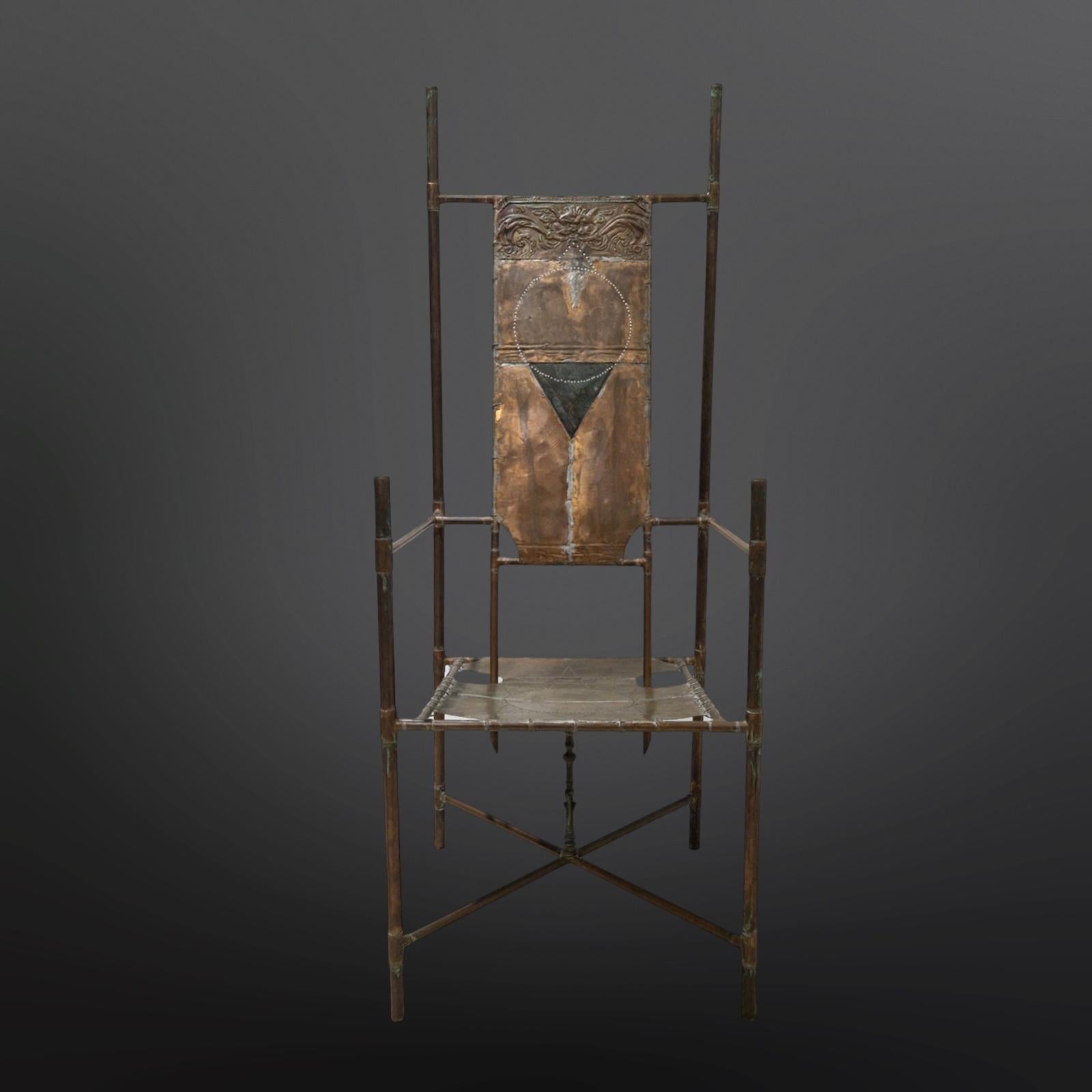 Chaise trône fabriquée à la main par Cor de Ree, Pays-Bas 1990 Bon état - En vente à ECHT, NL