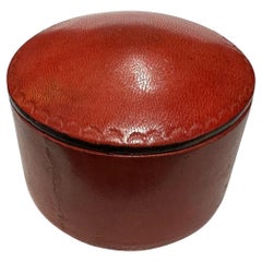 Handgefertigte Tuareg-Box, rotes Leder mit schwarzem Rand, Box mit Deckel