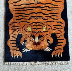 Hand Crafted Vintage Tibetan Tiger Rug