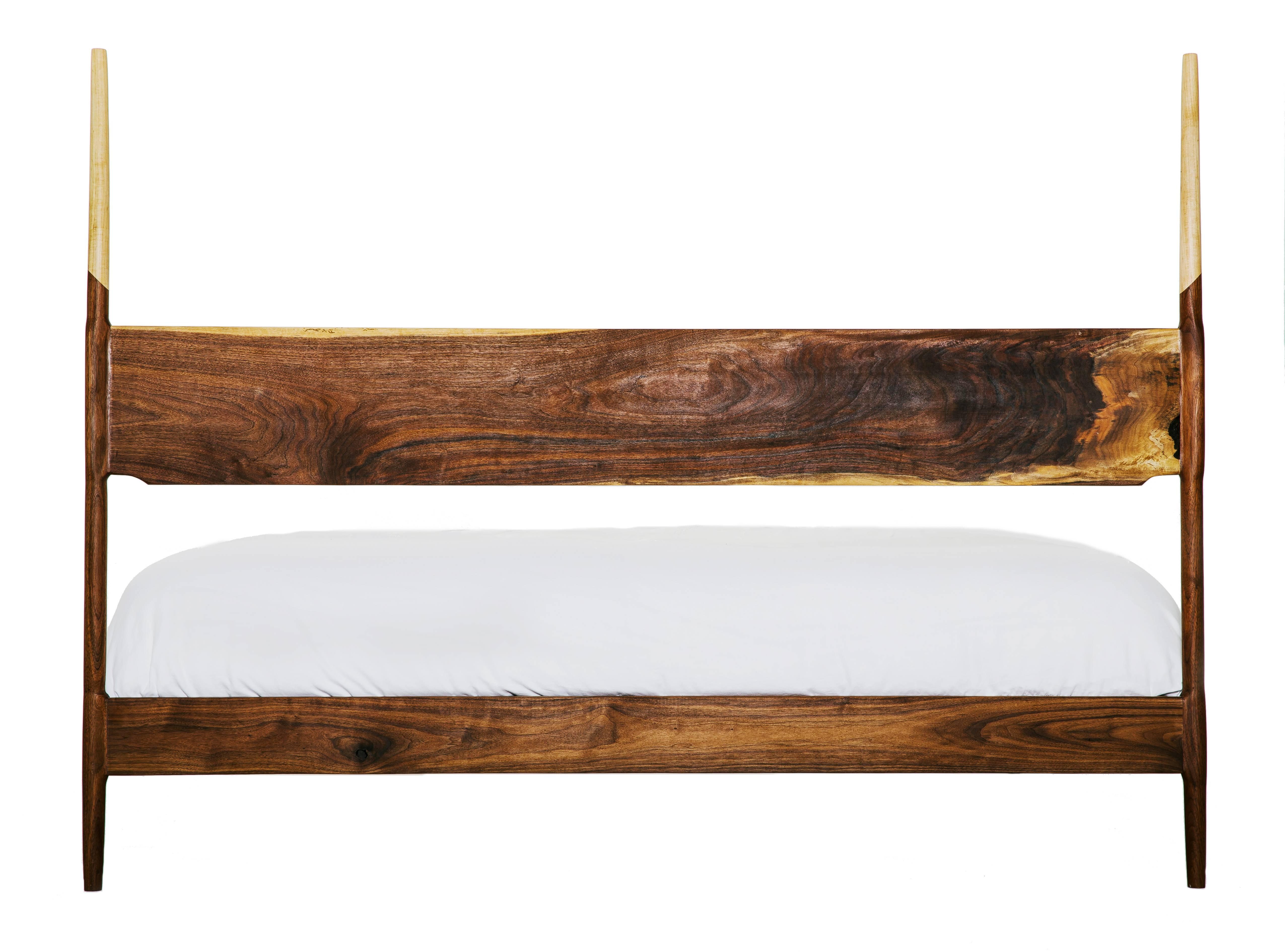 Mid-Century Modern Handcrafted Walnut and Maple Australian Super King Dansk Bed