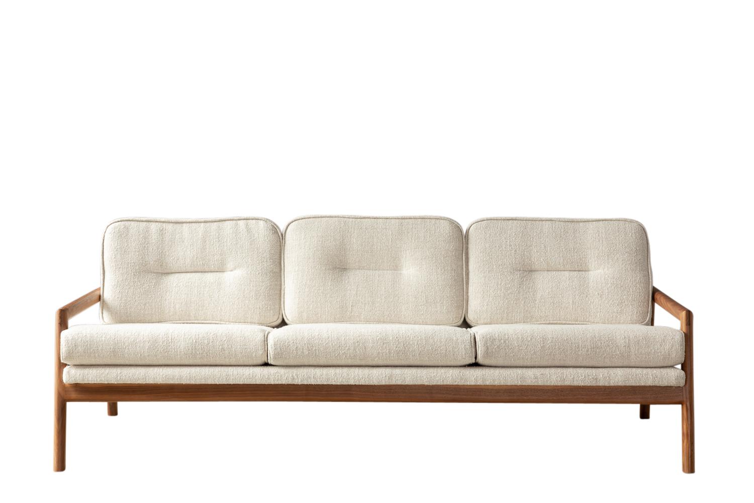 handcrafted walnut sofa