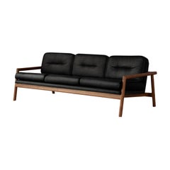 Handcrafted Walnut Moresby Sofa with Custom Linen or Leather Upholstery
