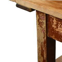 Tavolo consolle in Wood lavorato a mano con ripiano inferiore