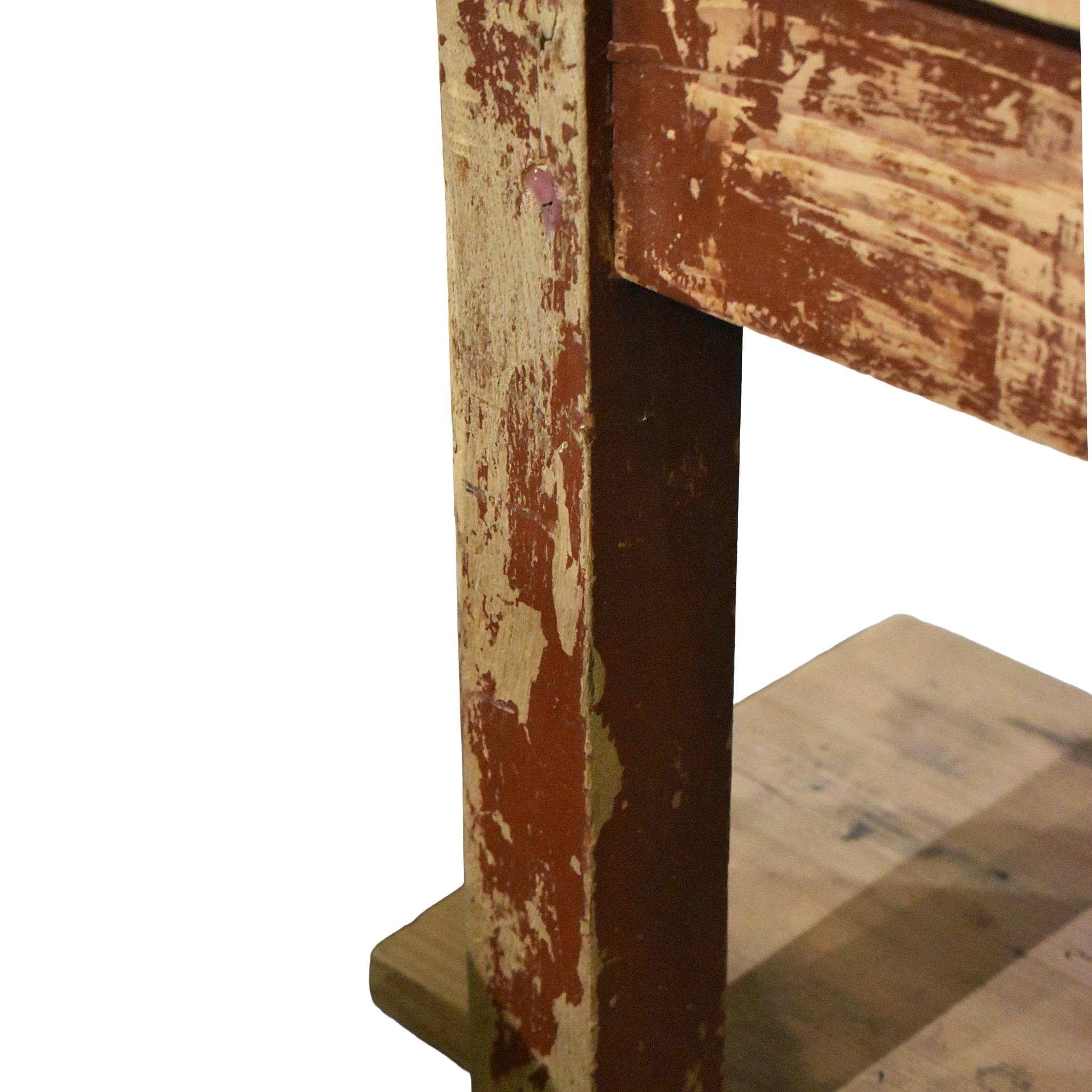 Français Table console en Wood artisanal avec étagère inférieure en vente