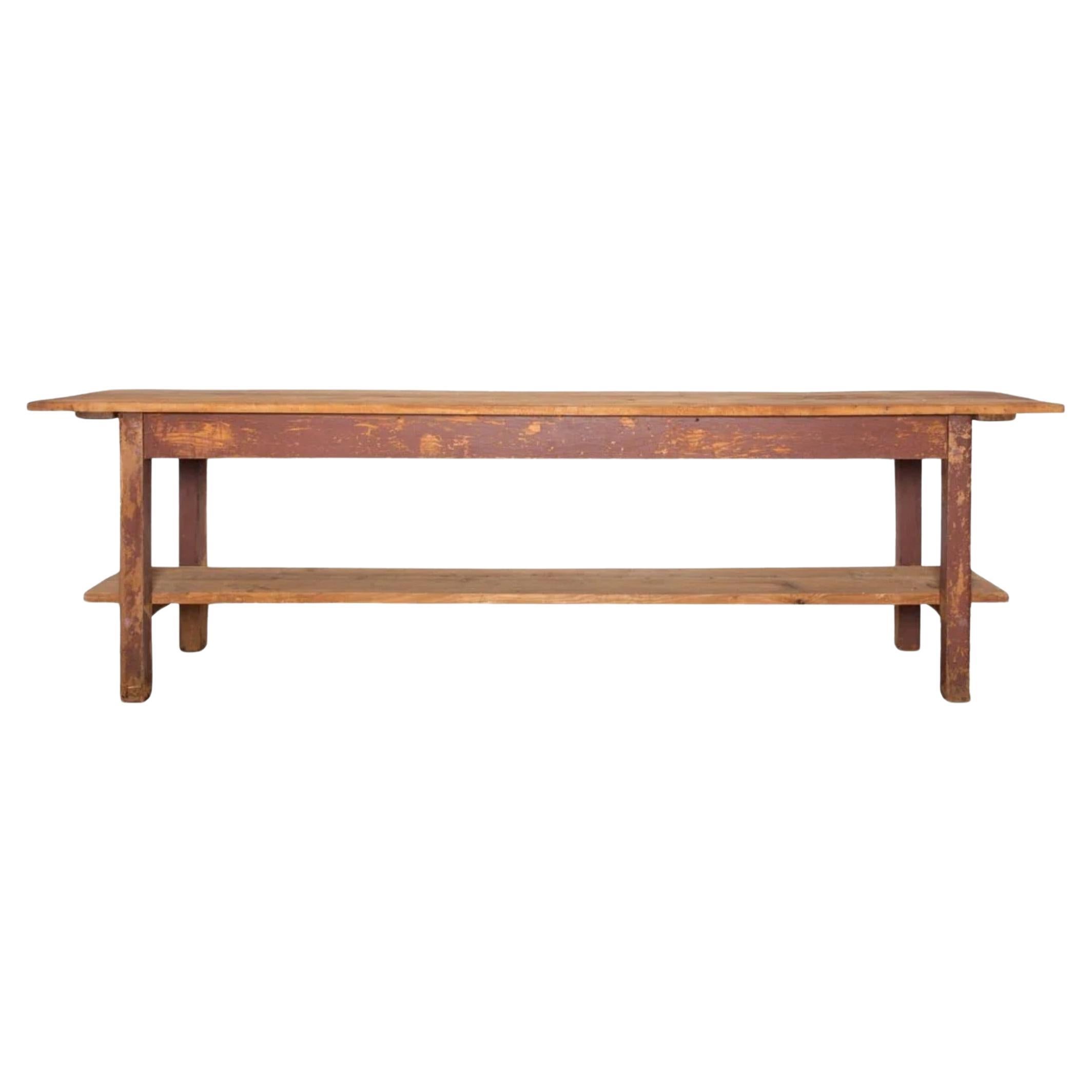 Table console en Wood artisanal avec étagère inférieure