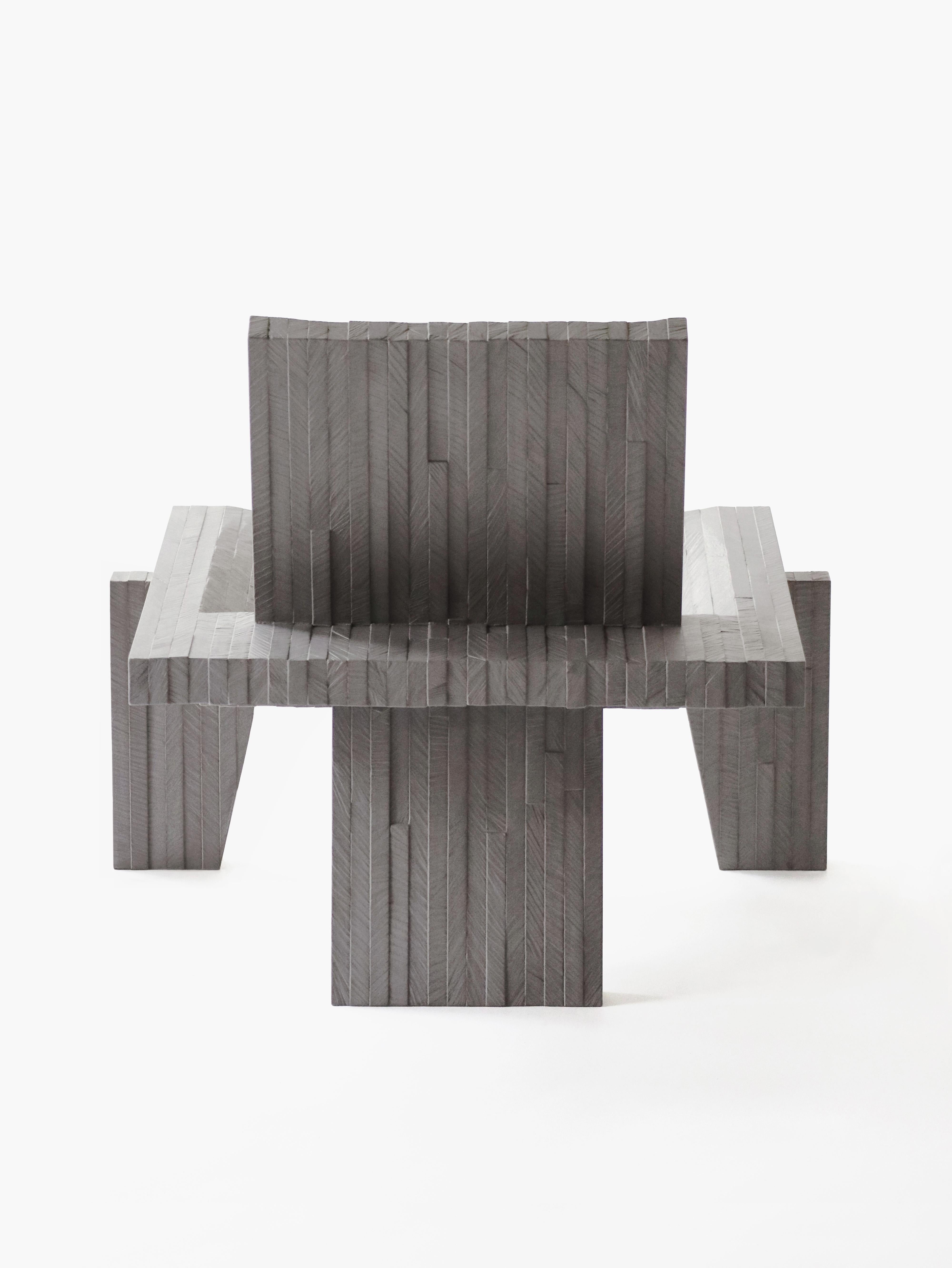 Belgian Hand-Crafted Wooden Chair, 'BRUTALISTA 02' by Marc Meeuwissen For Sale
