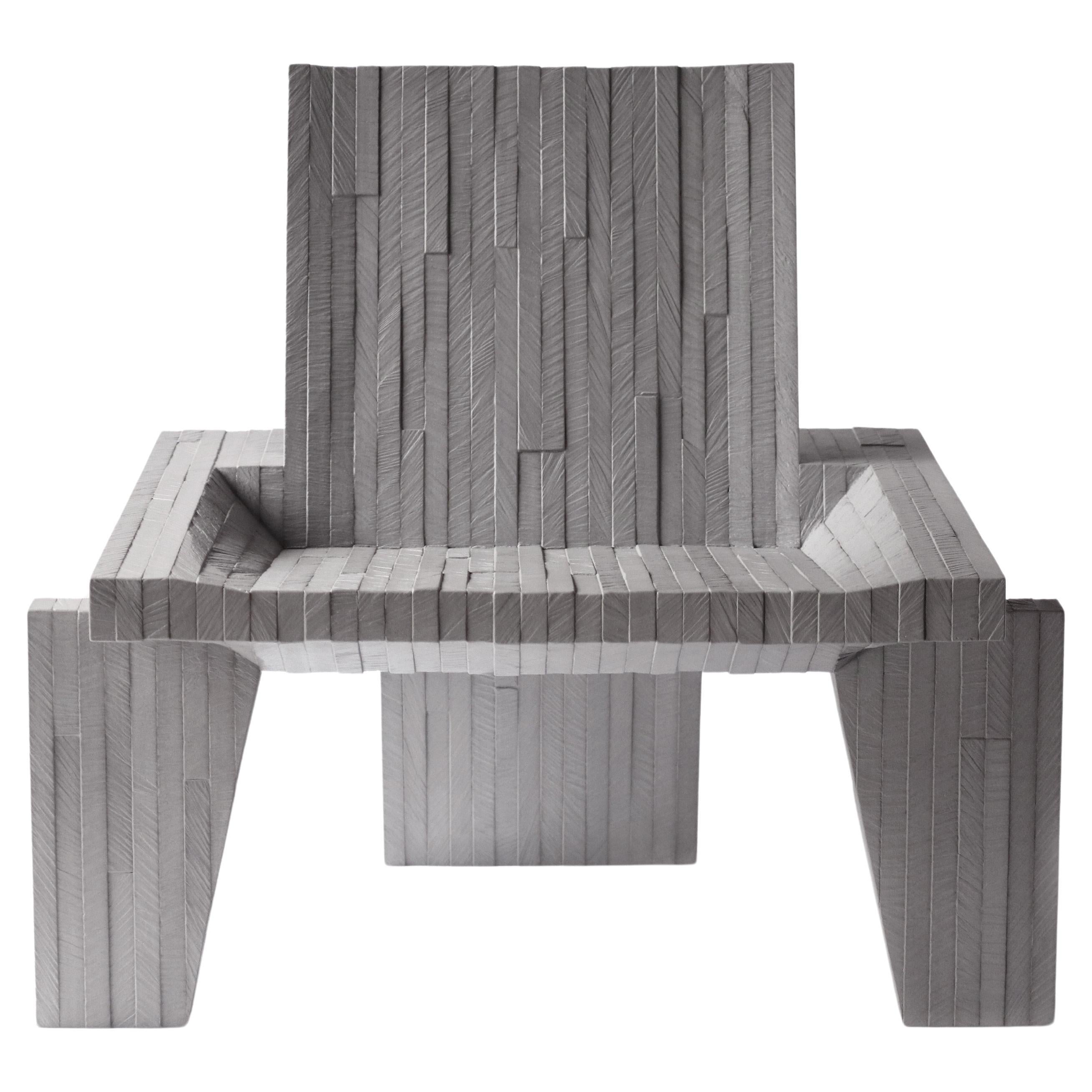 Hand-Crafted Wooden Chair, 'BRUTALISTA 02' by Marc Meeuwissen