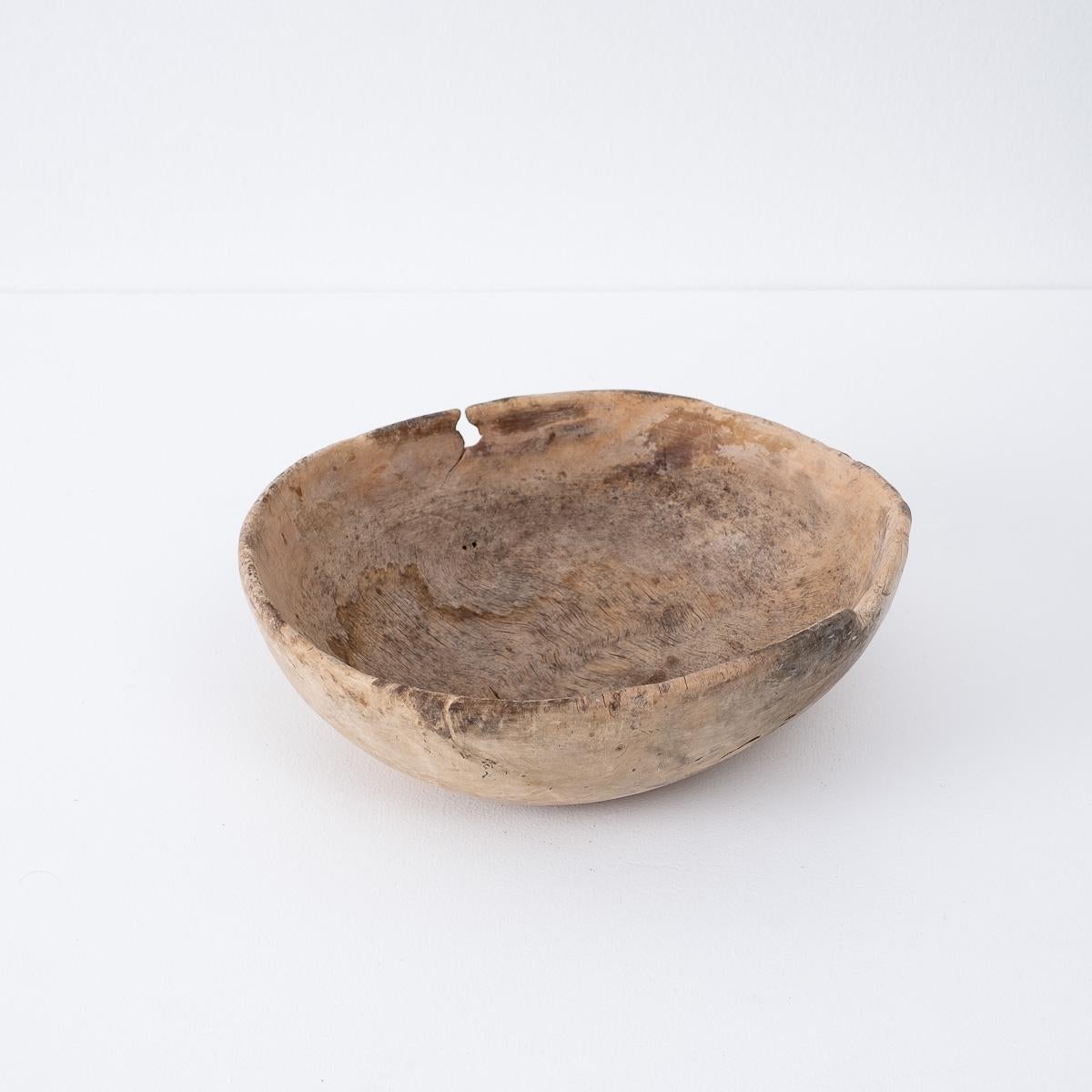19th Century Hand Crafted Wooden Dough Bowl