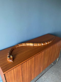 Hand Crafted Wooden Snake by Dean Santner, circa 1975