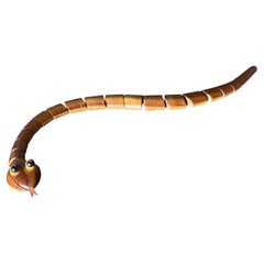 Serpent en bois fabriqué à la main par Dean Santner, vers 1975