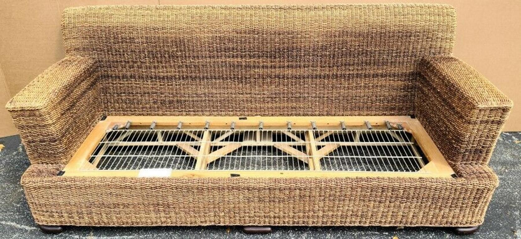 Handcrafted Woven Raffia Rope Sofa by Lexington 2