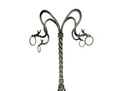Hand-crafted wrought iron pedestal from the early 1900s attr to A. Mazzucotelli