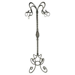 Antique Hand-crafted wrought iron pedestal from the early 1900s attr to A. Mazzucotelli