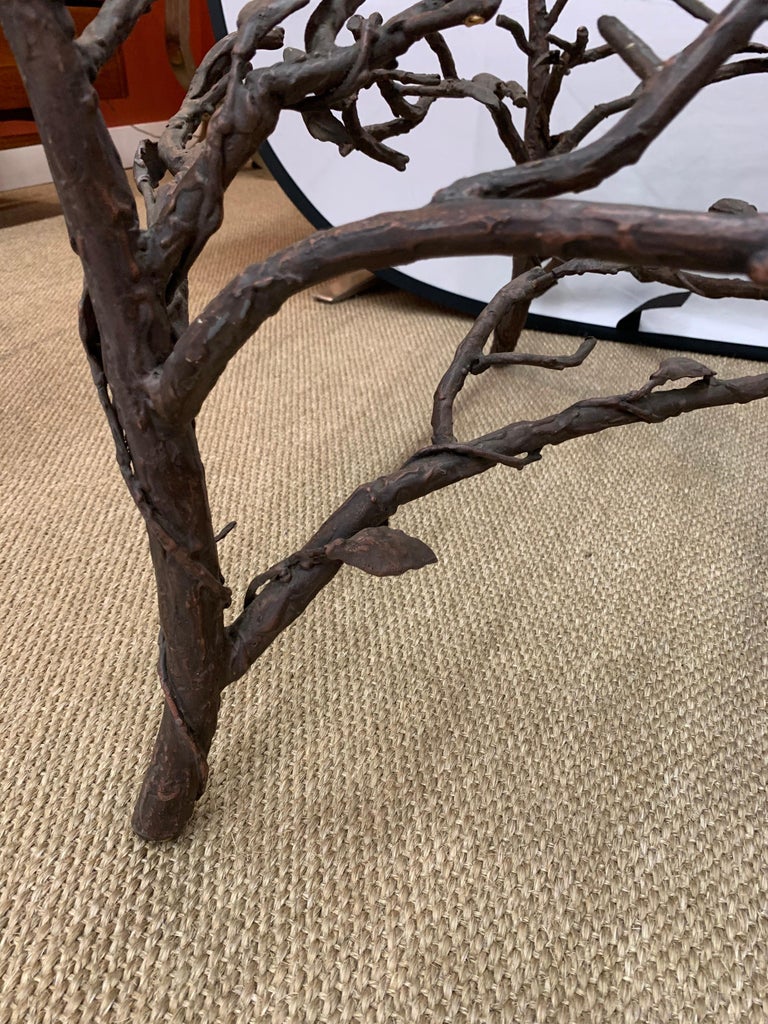 Handcrafted Wrought Iron Tree Branches and Glass Coffee Table Style of at 1stDibs