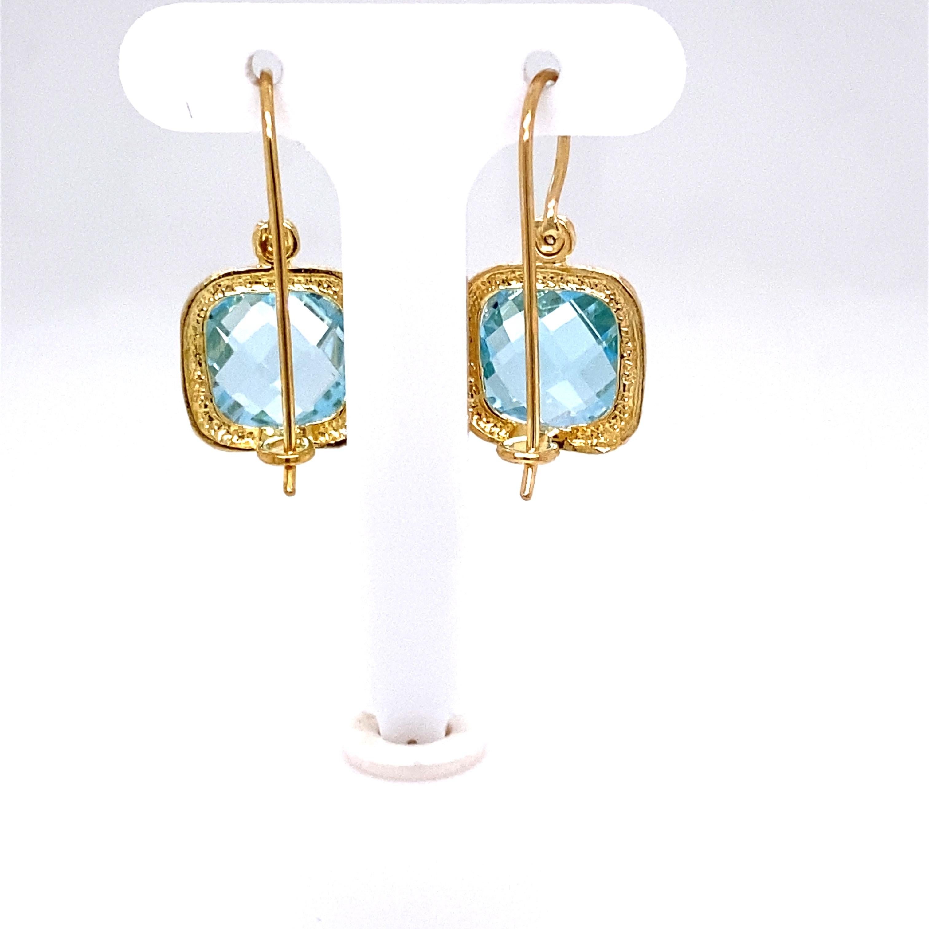 blue stone drop earrings