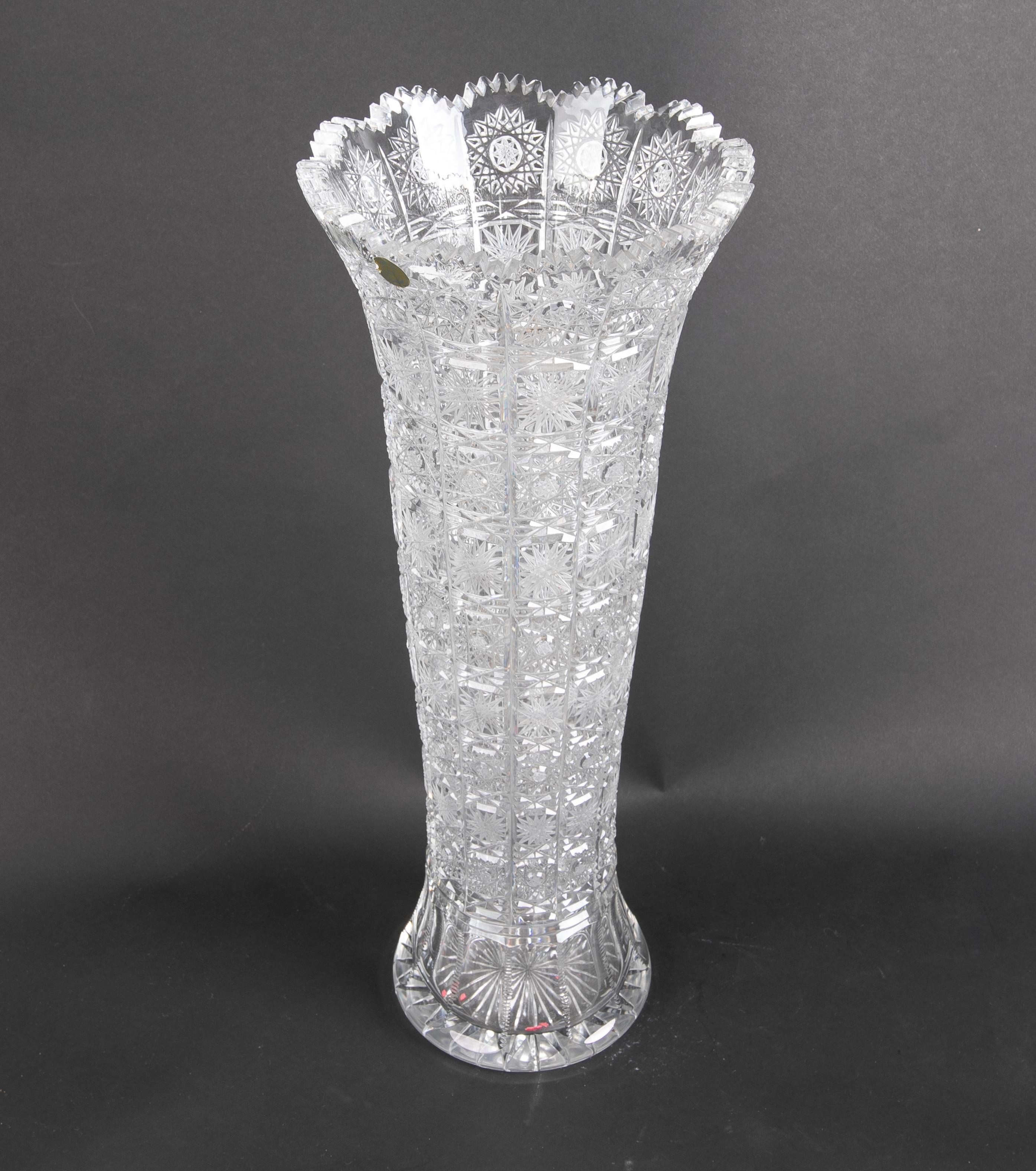 Hand-Cut bohemian crystal vase