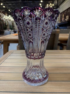Amethystvase aus handgeschliffenem Kristall von Caesar Crystal Bohemiae Co. Tschechien, Republik