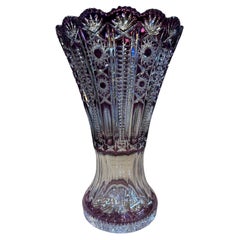 Vase en cristal taillé à la main par Caesar Crystal Bohemiae Co. République tchèque