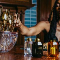 Set di saliere in cristallo tagliato a mano Ambrosià (set da 2 pezzi: ambra e grigio scuro)