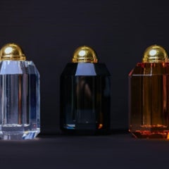 Juego de salero de cristal tallado a mano Ambrosià (juego de 2 piezas: transparente y negro)