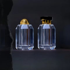 Hand cut Crystal Saltshaker set Ambrosià (2-piece set: clear & clear)