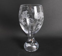 Hand-Cut Crystal Vase from the House of Mottl with Horoscope Scenes