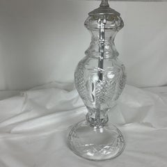 Hand Cut Full Lead Crystal Lamp Pair with Shades