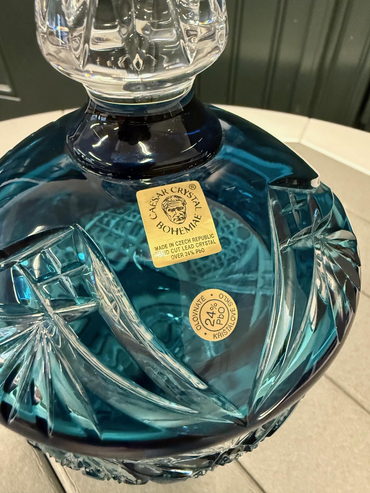Hand Cut Lead Crystal Candy Dish with Cover by Caesar Crystal Bohemiae Co. en vente 6