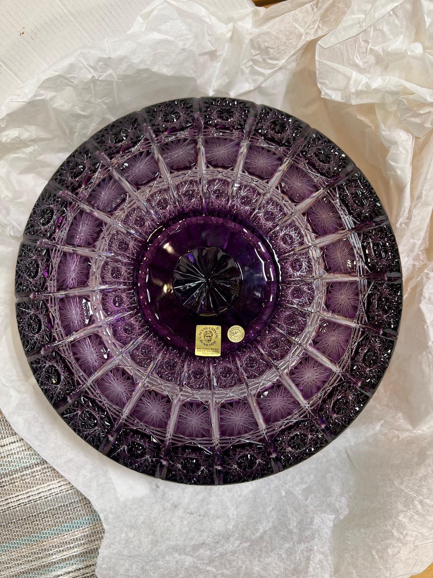 Hand Cut Lead Crystal Candy Dish with Cover by Caesar Crystal Bohemiae Co. 4