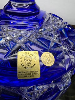 Hand Cut Lead Crystal Candy Dish with Cover by Caesar Crystal Bohemiae Co.