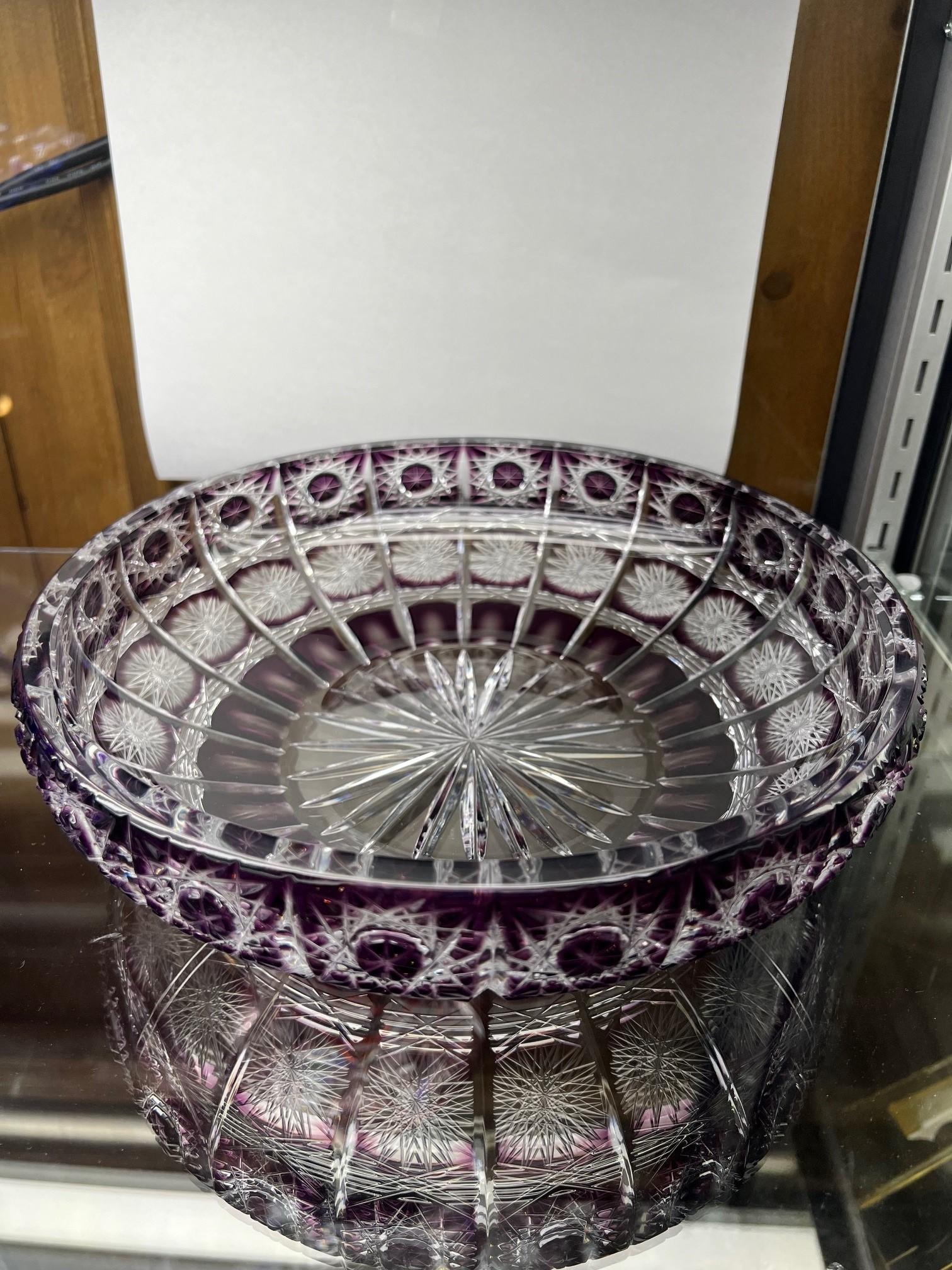 Hand Cut Lead Crystal Candy Dish with Cover by Caesar Crystal Bohemiae Co. 2