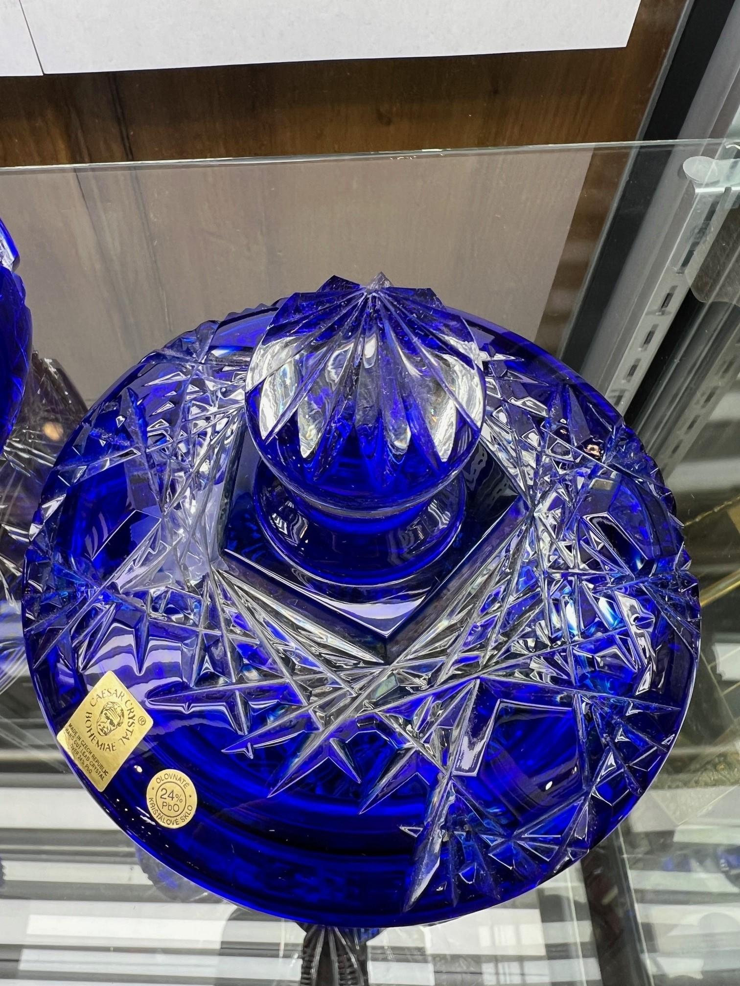 Hand Cut Lead Crystal Candy Dish with Cover by Caesar Crystal Bohemiae Co. 4