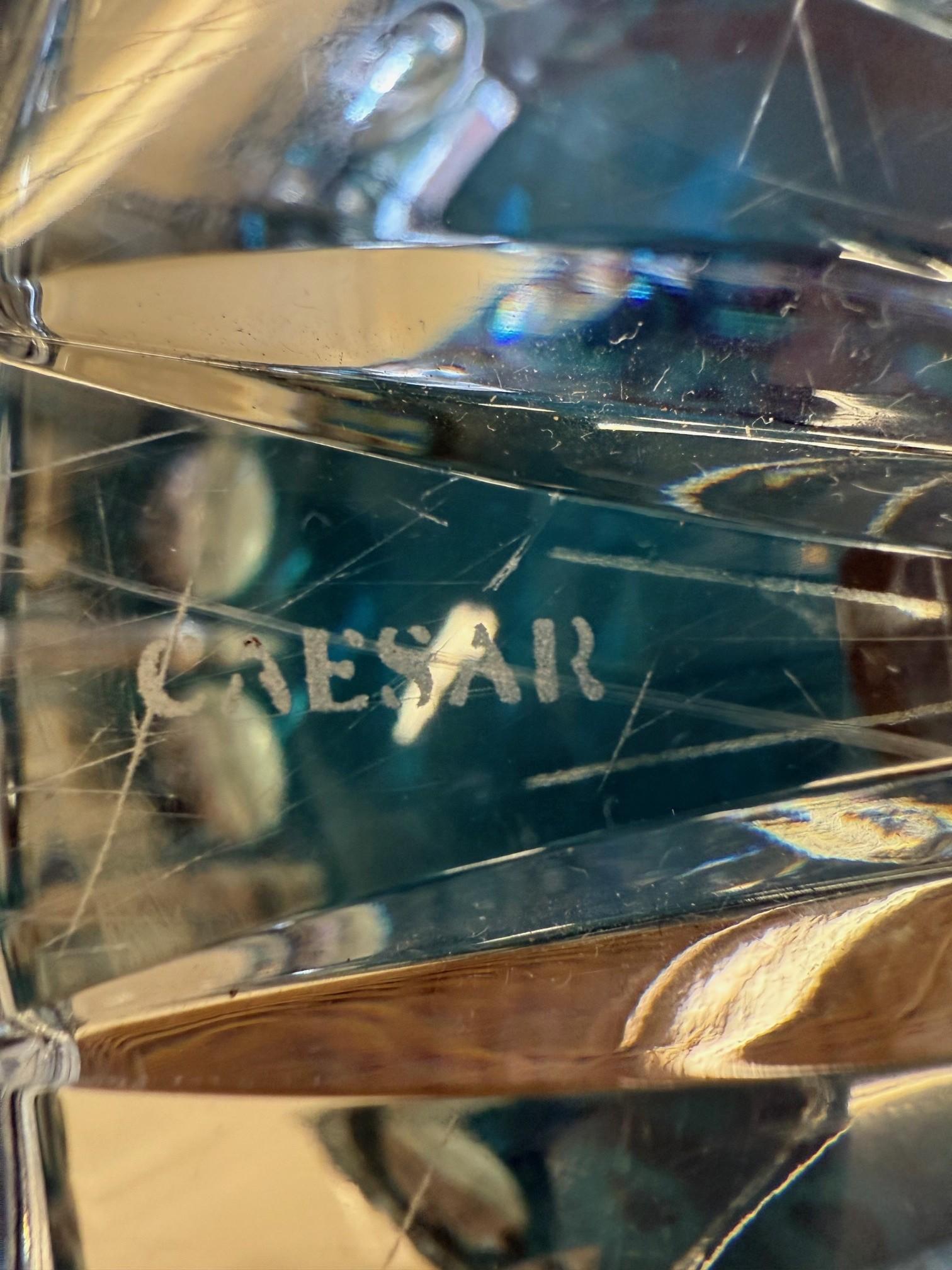 Hand Cut Lead Crystal Centerpiece Pedestal Bowl by Caesar Crystal Bohemiae Co. For Sale 8