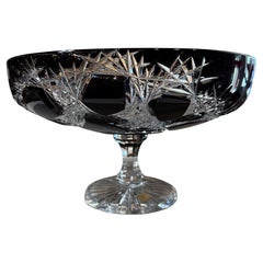 Hand Cut Lead Crystal Centerpiece Pedestal Bowl by Caesar Crystal Bohemiae Co.