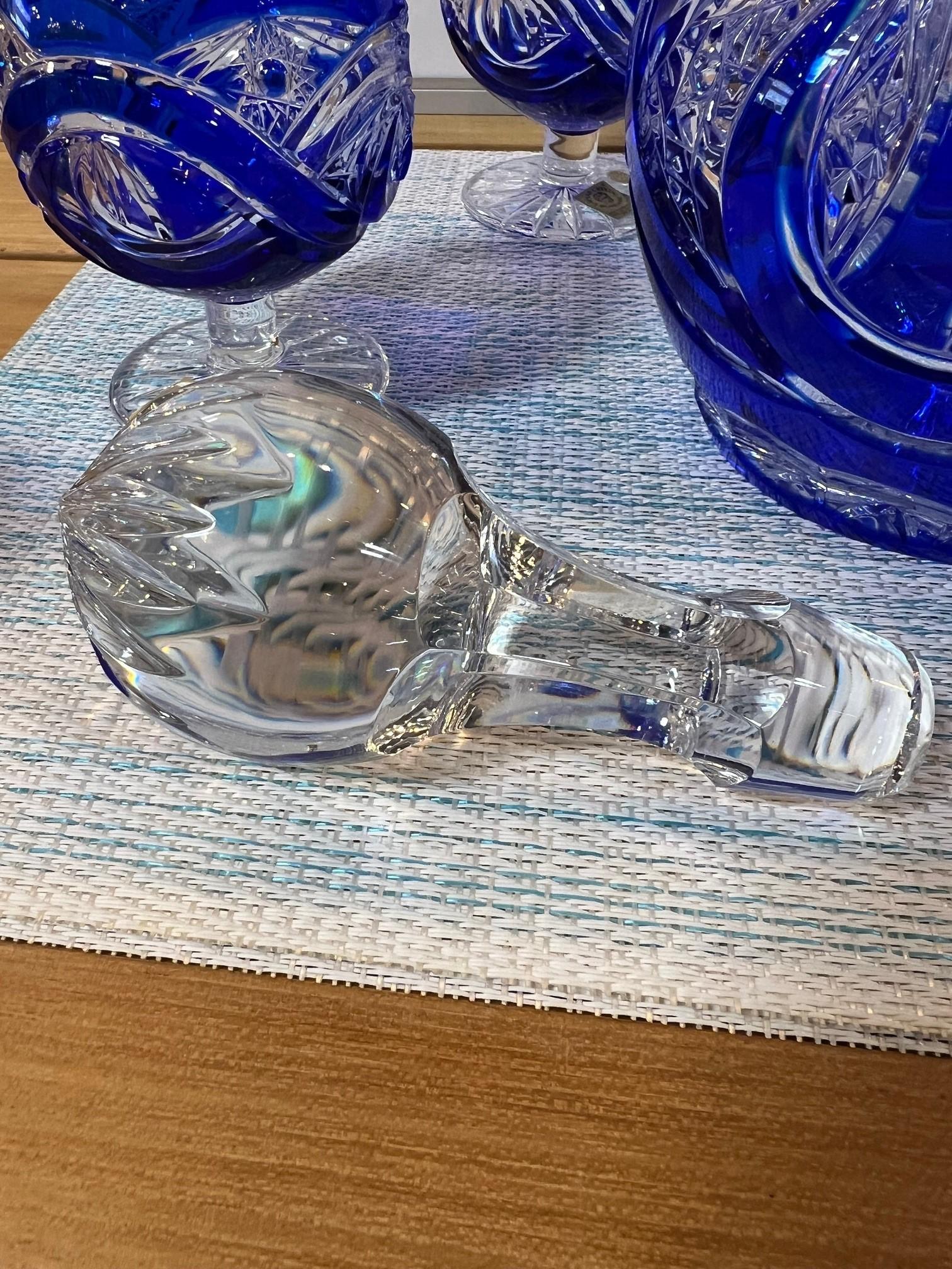Carafe en cristal de plomb taillé à la main et 6 verres à marque Caesar Crystal Bohemiae Co. en vente 6