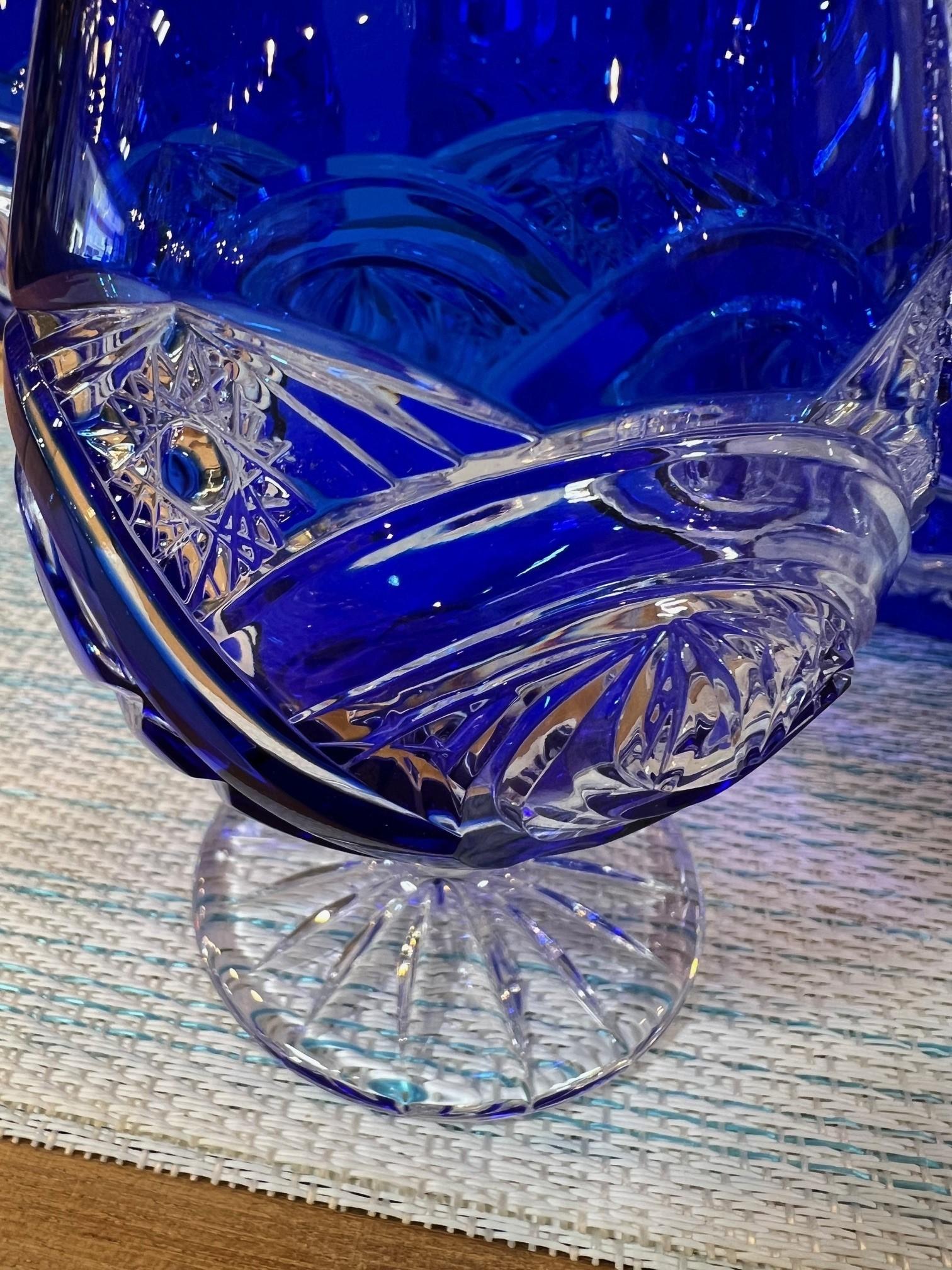 Carafe en cristal de plomb taillé à la main et 6 verres à marque Caesar Crystal Bohemiae Co. en vente 8
