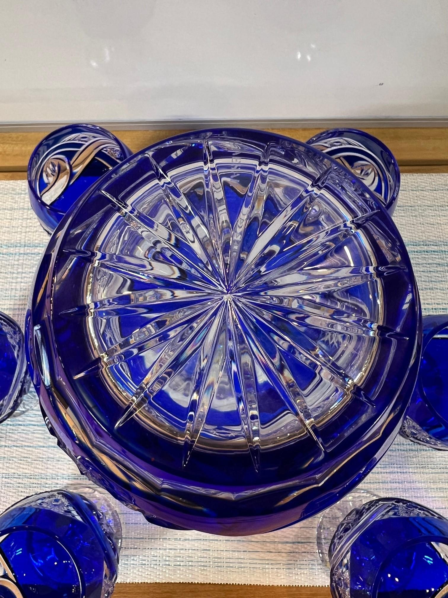 Carafe en cristal de plomb taillé à la main et 6 verres à marque Caesar Crystal Bohemiae Co. en vente 10