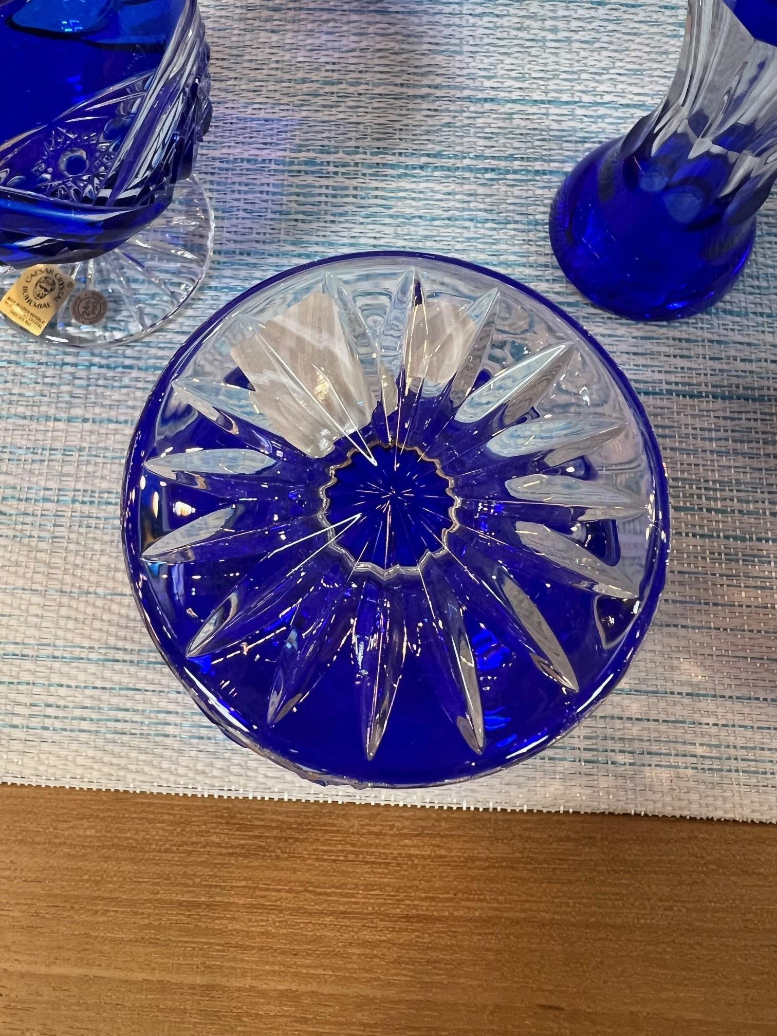Carafe en cristal de plomb taillé à la main et 6 verres à marque Caesar Crystal Bohemiae Co. en vente 11